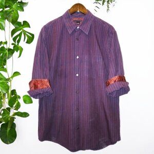 Banana Republic ★ Men's Casual Dress Shirt - Vienna Striped Paisley Print